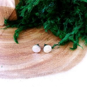 Simple Round Stud Earrings-gold or silver tone